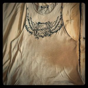 💕☠️🆕new gray metal Mulisha woman’s tank size xl